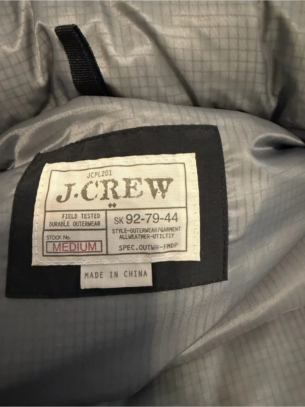 Vintage J.Crew Expedition Down Puffer Vest w/ Hidden Hood - Men’s M